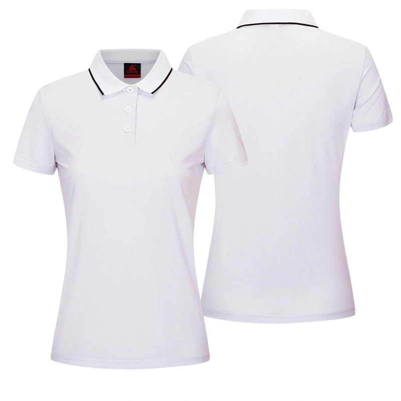 Lady Factory Quick-Drying Fabric Polo Shirt Sports Fitness Comfortable Breathable Lady T-Shirt with Short Sleeves