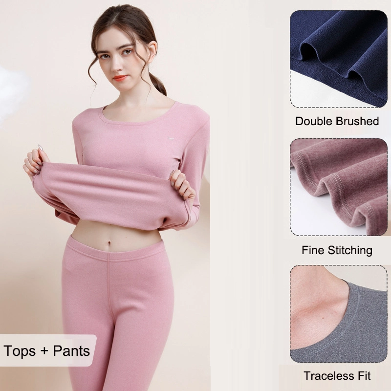 Silk Wool Men's Women's Seamless Double-Sided Sanding Thermal Underwear Suit