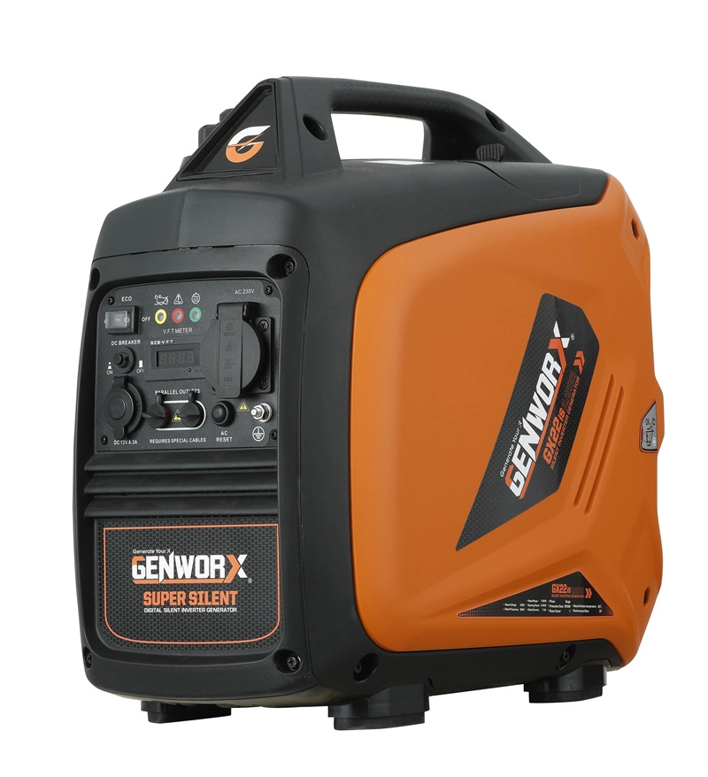 La couleur orange Outdoor portable 230V générateur de gaz à faible bruit de sortie pour le camping ou une utilisation quotidienne