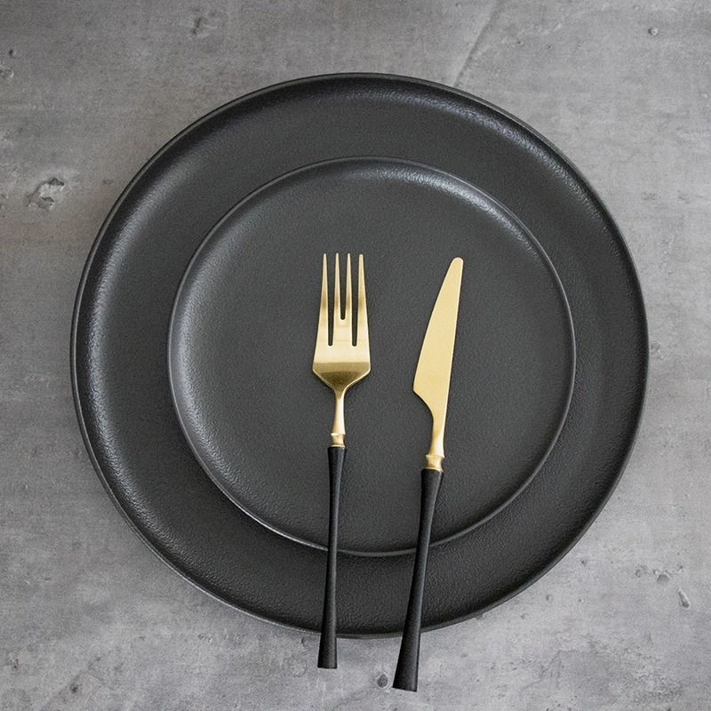 Скидка 5% на столовые приборы с отделкой Black Matte Vajilla, керамические крукочковидные обеды Для питания в ресторане отеля