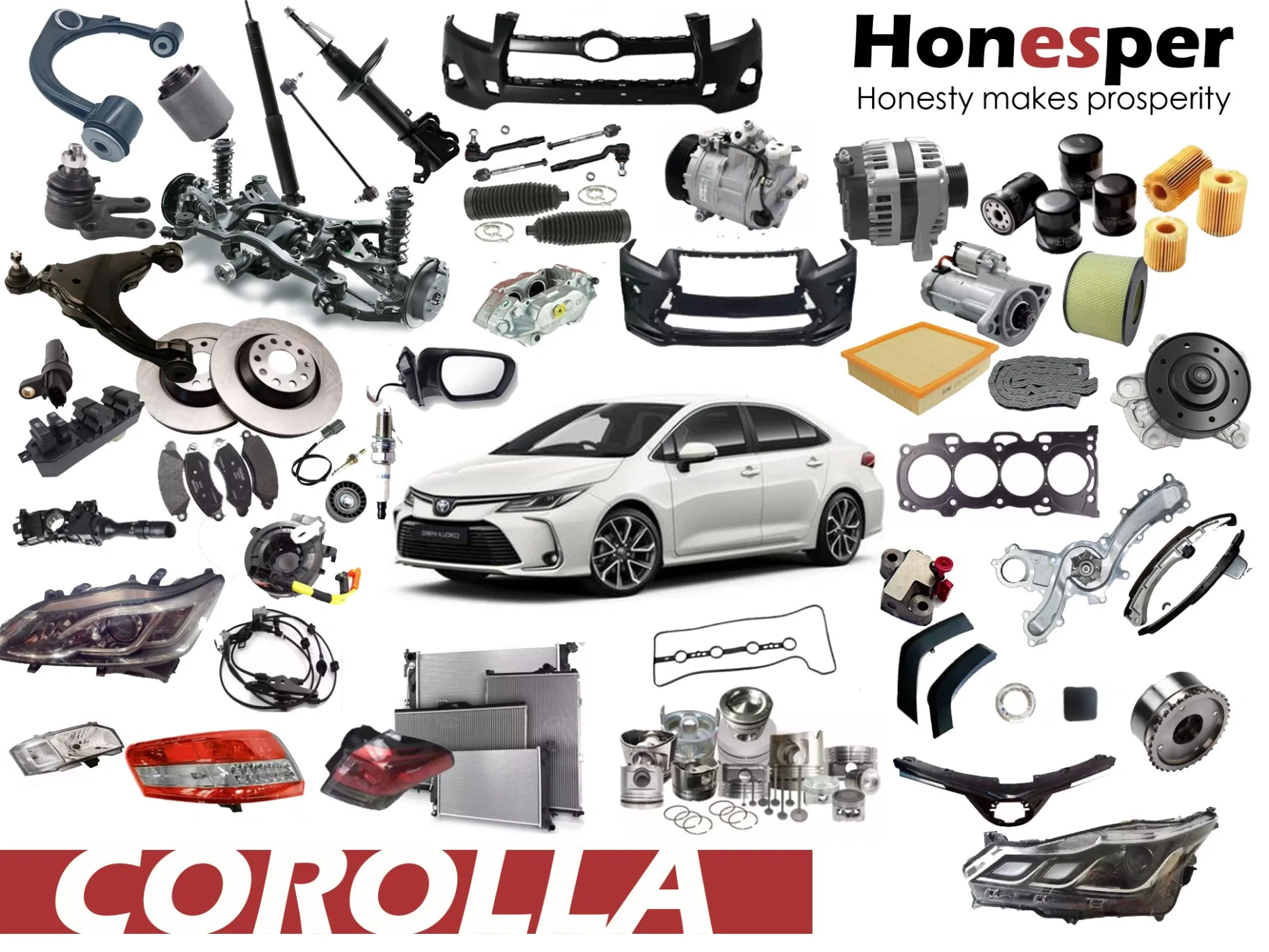 Wholesale Car Spare Parts Suspension Parts Engine Parts Body Kits Car Accessories for Toyota Corolla Nre210