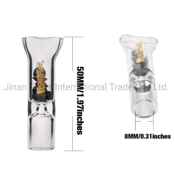 Honeypuff Glass Mouth Filter Tips with Diamond Tobacco Smoking Dry Herb Holder Thick Pyrex Glass Flat Mouth Filter Tips