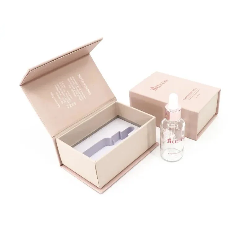 Zarte Optik 30ml 1oz Glas Tropfflasche mit Box Serum 15ml Tropfflasche Geschenkbox mit kundenspezifischen Logo und Papier Feld