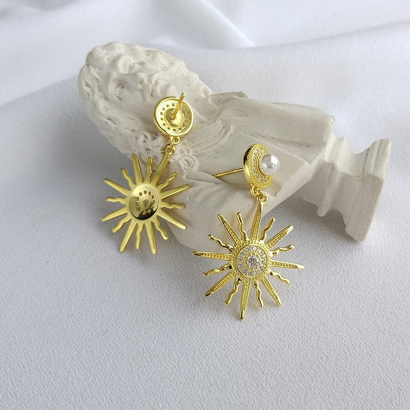 Sun Star Earring Gold Plated Jewelry Whosale Price Pearl Jewellery