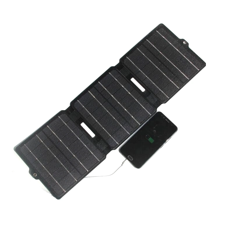 15W 5V ETFE portátil Solar Panel Cargador Móvil plegable Fuente de alimentación Cargador de salida USB doble Energía solar