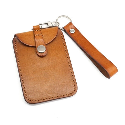 RFID Genuine Cow Leahter Hanging Credit Card Holder