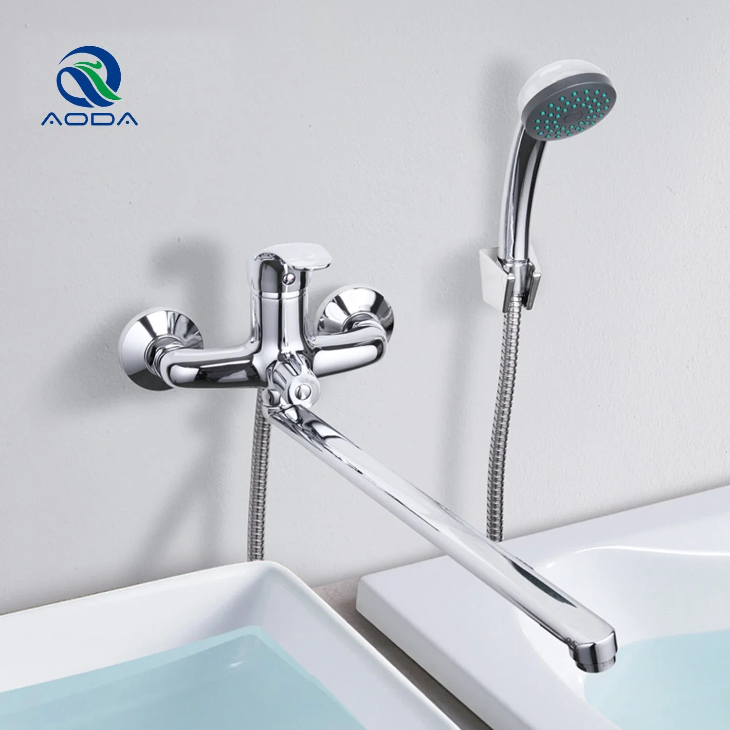 Wall Mounted Double Handle Bathtub Faucet (TF-3009)