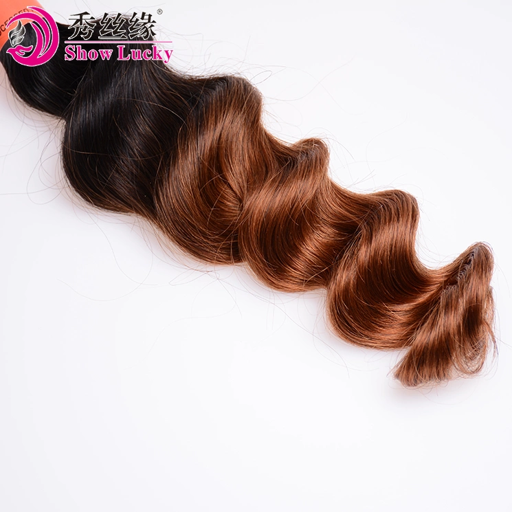 Virgem grossista Ombre cabelos de dois tons 1B/30 ondas soltas Remy Tecelagem de cabelo chinês