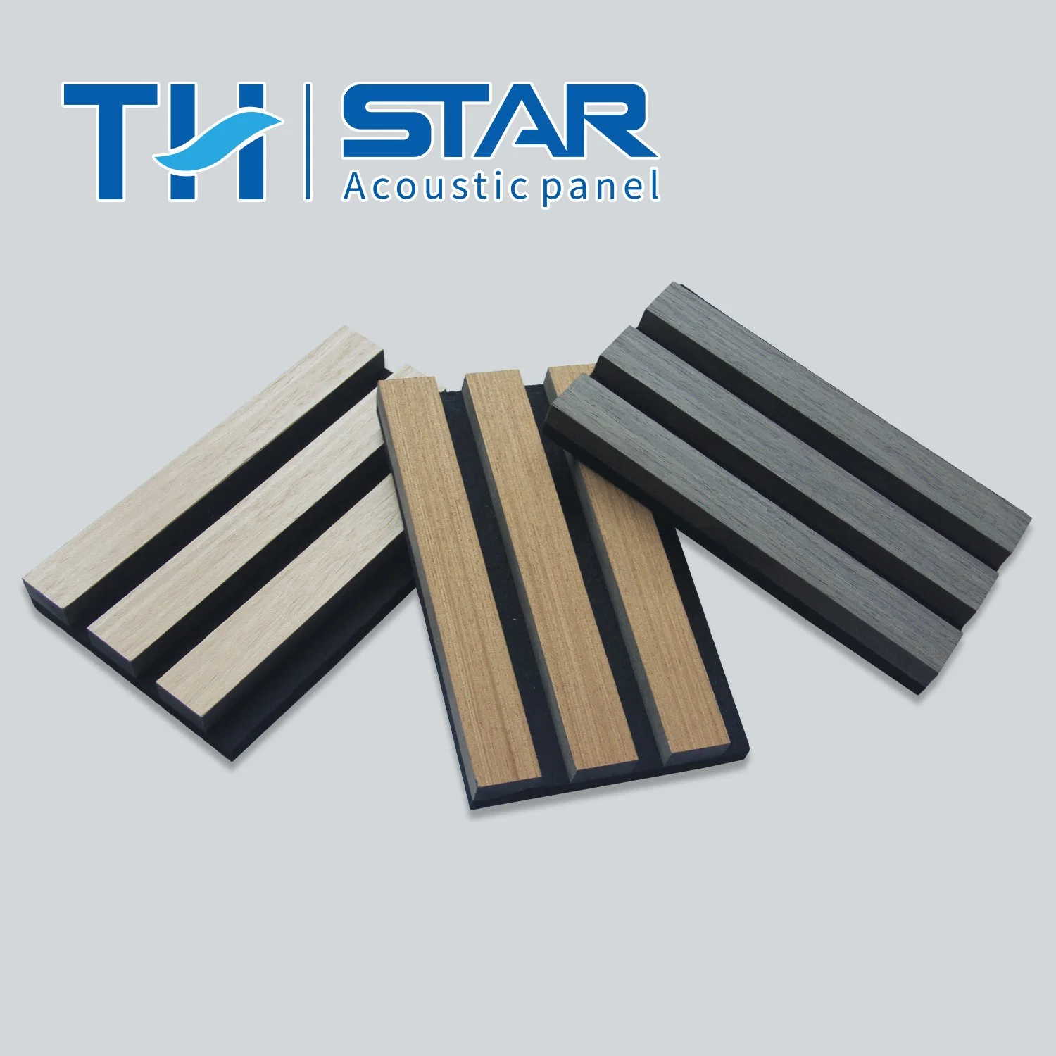 100% Fire Resistance Polyester Fiber with Wooden Veneer MDF Slats for Home Indoor Wall Soundproofing Wood Acoustic Panel