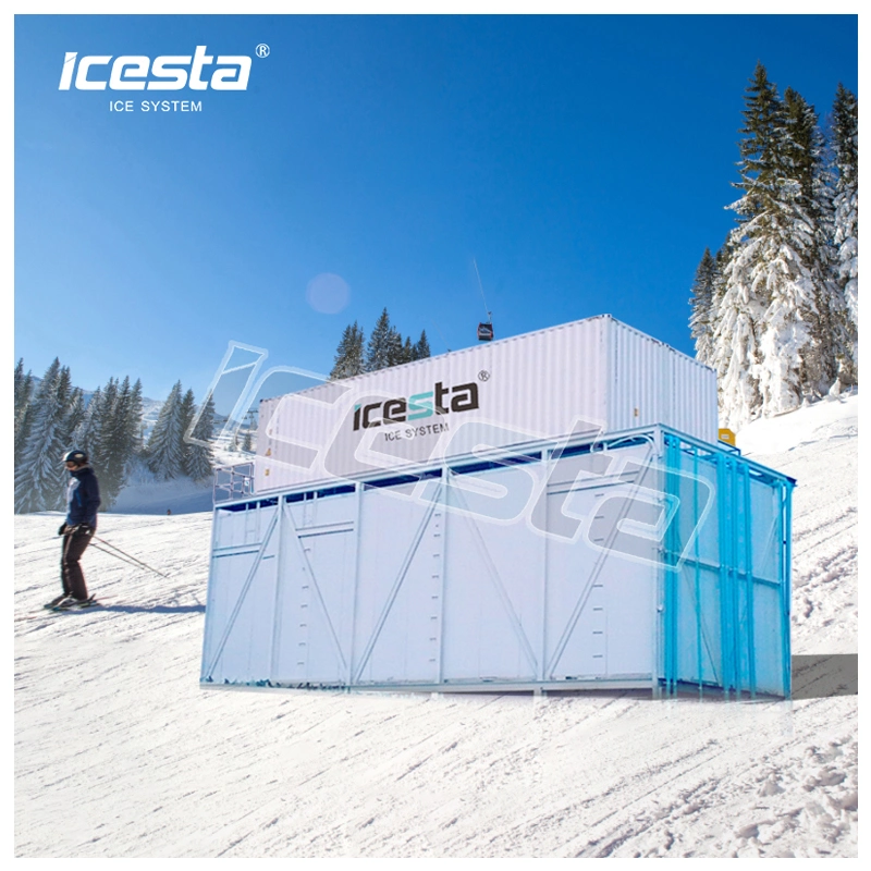 Icesta Customized 20 30 40 50t Flake Ice Snow Making Machine Snow Making System for Outdoor Artificial Ski Resort