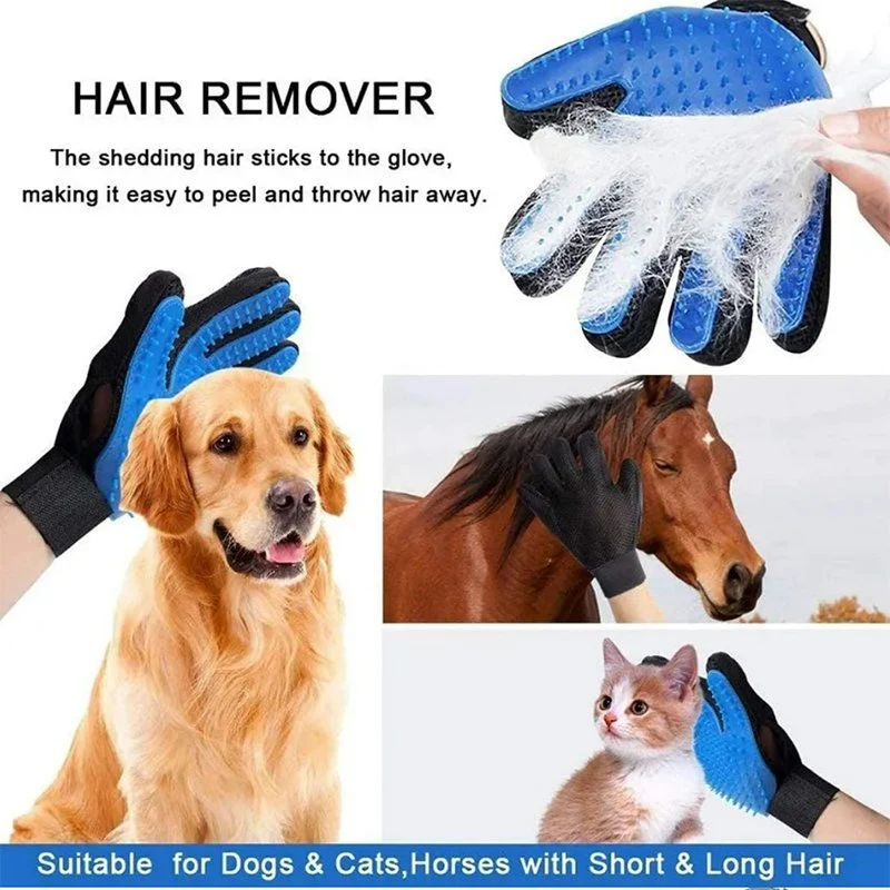 Perro Mascota cepillo de pelo Baño de limpieza Masaje Guantes Guantes Guantes de peine el pelo animal Pet Grooming Oferta