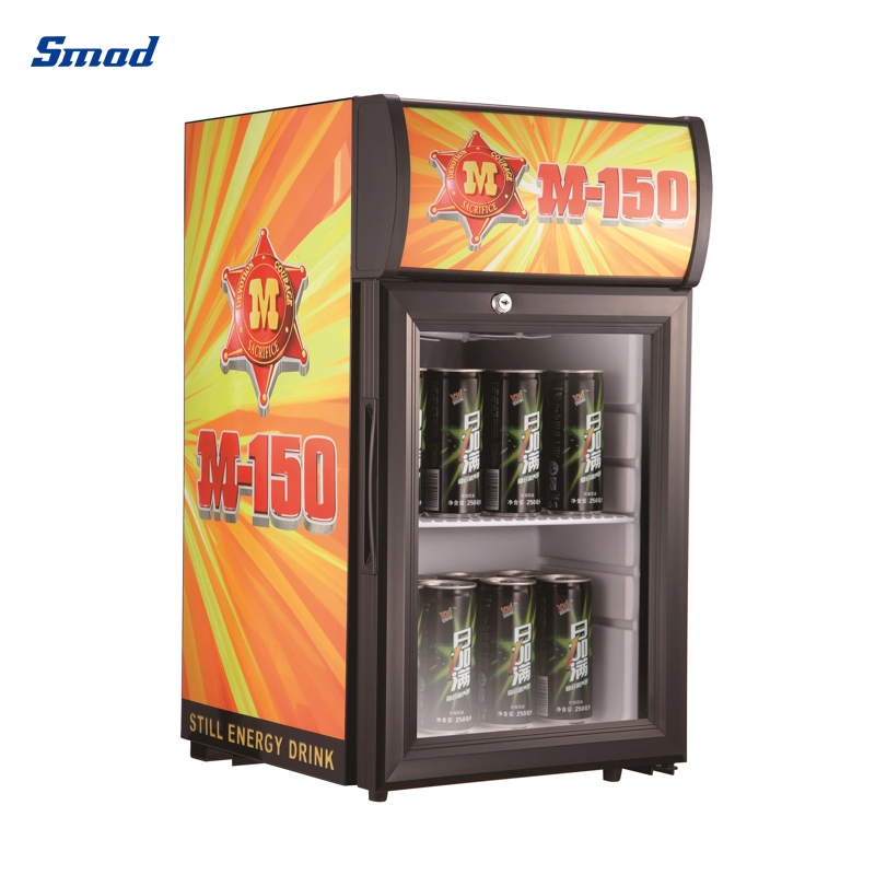 21L Mini Countertop Directly Cooling Glass Door Beverage Cooler Display