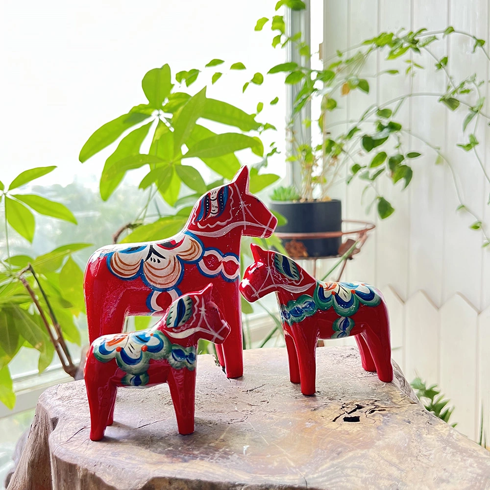 Traditional Dala Horse Figurien Sculpture for Business Gift