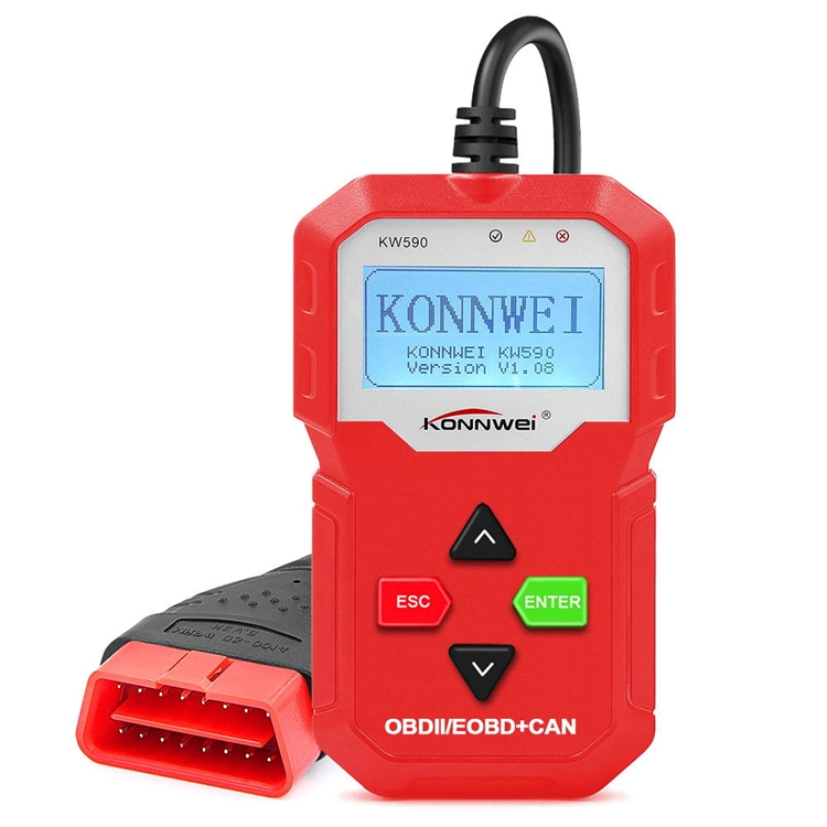 Konnwei KW590 de diagnostiquer les problèmes de lecteur OBD2 Voiture Lecteur de code de diagnostic automatique des outils pour le 12V de l'essence, les véhicules Diesel 7 langues