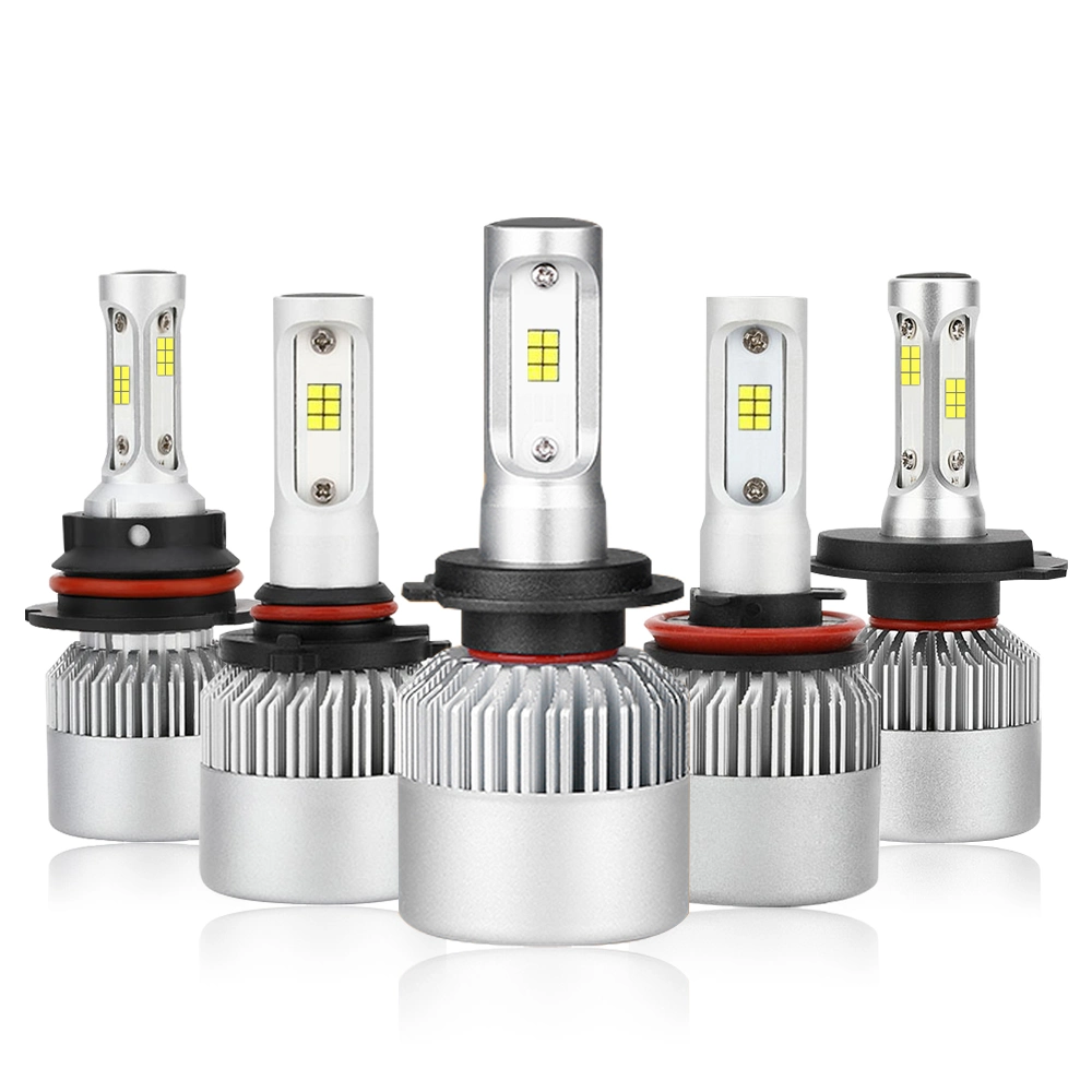 Farol automotivo vendas quente S2 72W 8000lm farol LED COB 6000K H1 H3 H7 H8 H9 H10 H11 9005 9006 para sistemas de iluminação automática