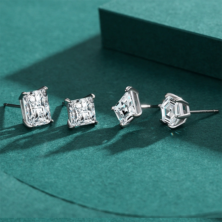 Wholesale/Supplier Luxury Style Stud Earring Jewelry Rhombic Shape Women Gift 925 Sterling Silver Zirconia Silver Earring