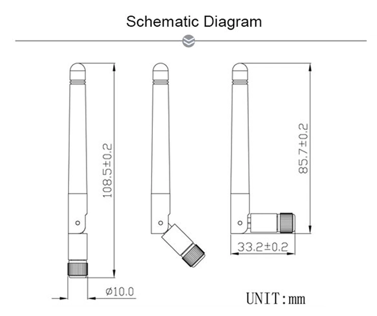 RP-SMA Male 3dBi Gain Omi Directional Long Range Outdoor Wireless Portable Car USB WiFi Adapter Antenna