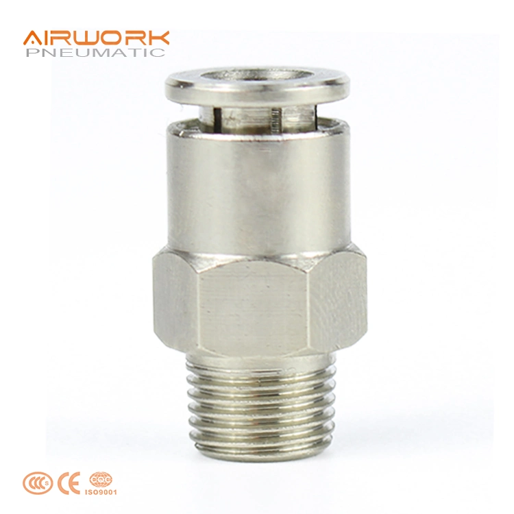 Pneumatic Male Straight Fitting Push in Quick Joint One Touch Connector Brass Material