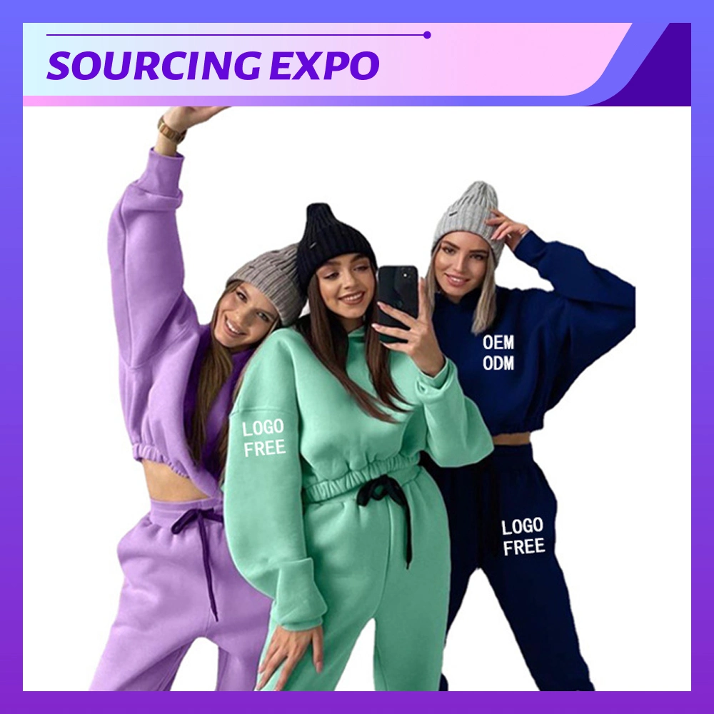 Wholesale/Supplier Sweat Suits Gym Fitness Wear Portswear Activewear Custom Tracksuit Women Sportswear Plain Hoodies Jogging Suit Wear