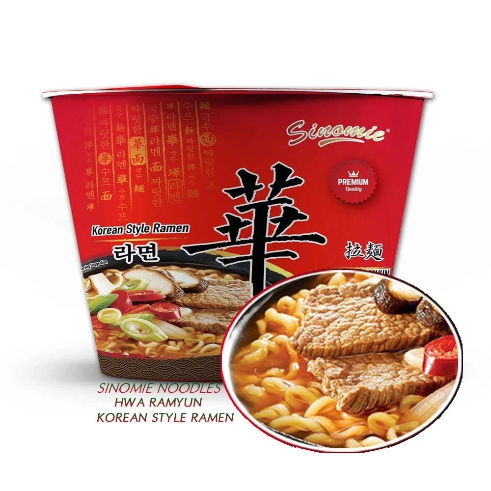 Venta caliente sabor picante de Corea Halal alimentos de 3 minutos el sabor de carne champiñones Tazón de fideos ramen Ramyun Shin