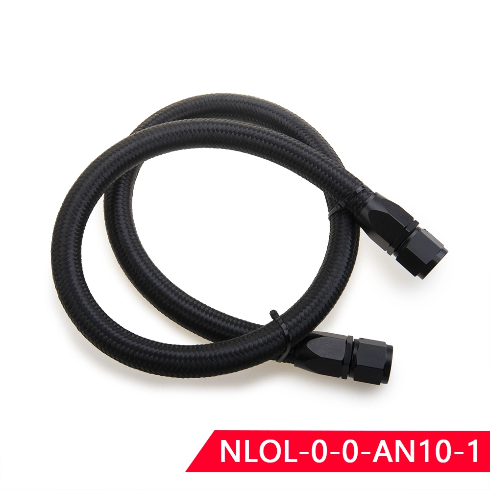 An6 An8 An10 1meter Nylon Brained Oil Hose Line Hose Tube with 0degree 90degree Swivel Hose End Fitting Installed Burst Pressure 30MPa