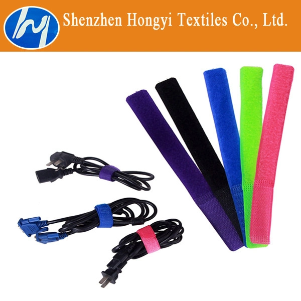 Black Reusable Hook and Loop Magic Tape Cable Ties