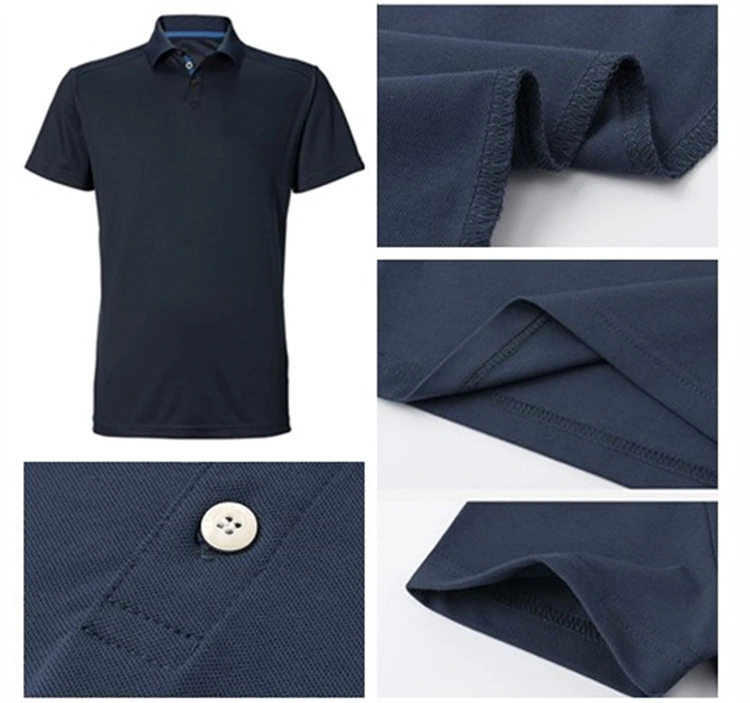 High Quality Work Uniform Business Polo Blank Embroidered Cotton Polyester Mens Plain Golf Polo Shirt with Custom Logo