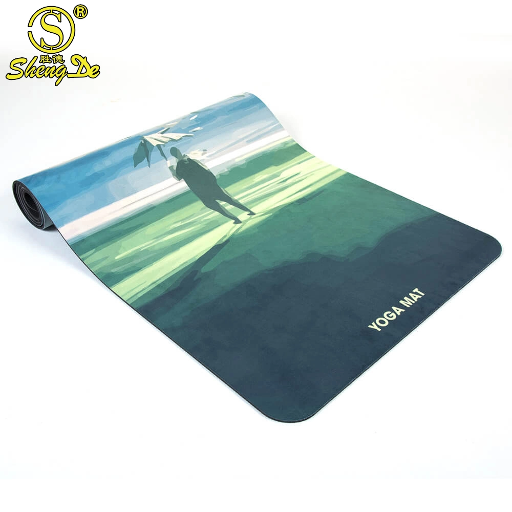 Fashion Sport High quality/High cost performance Eco-Friendly Custom Print Travel Suede TPE Yoga Mat