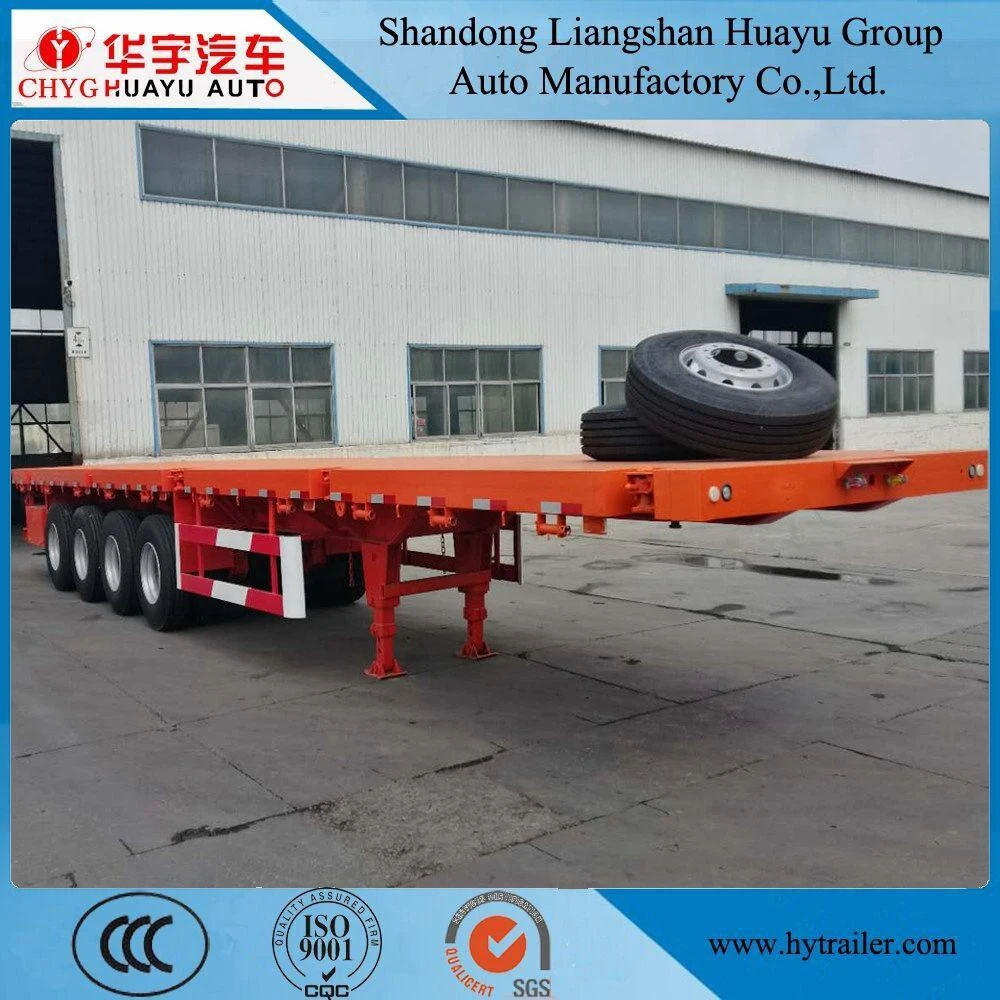 Huayu Truck Use 3axle Container/Cargo Transport Flatbed Truck Trailer