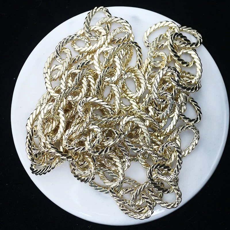 High quality/High cost performance  Gold Color Solid Brass Fashion Handbag Chain Metal Twisted Chain Handle T662