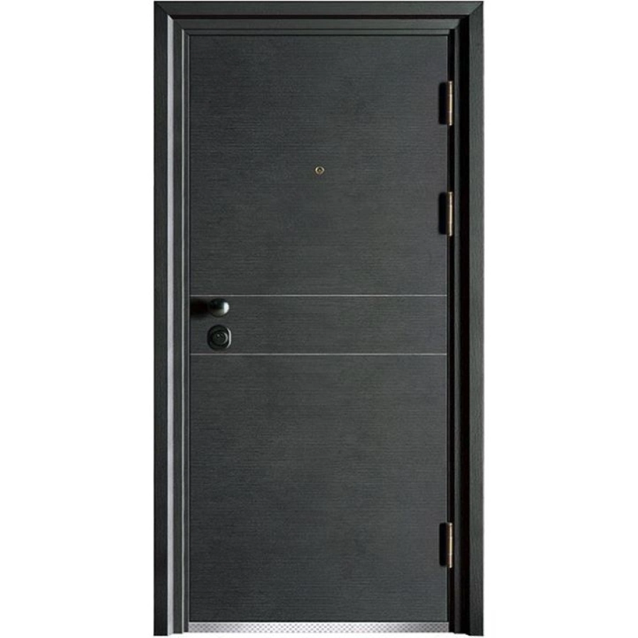 Top Grade Customization Safety Main Flush Design Wood Color Security Metal Door