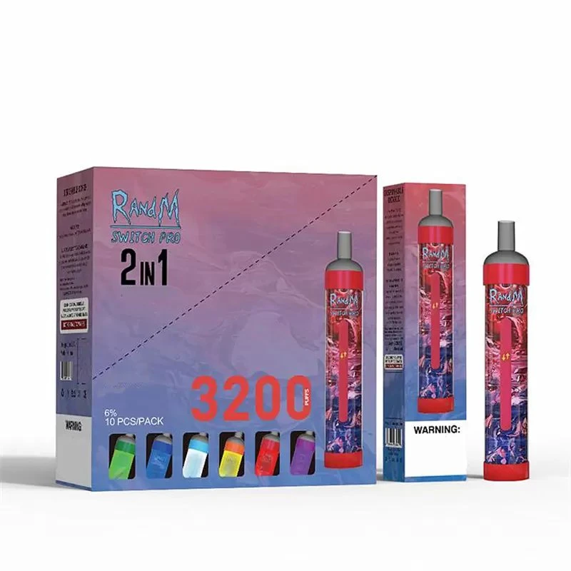 Disposable/Chargeable Vape 3200 Puff Bars Electronic Cigarette Randm Switch PRO 2 in 1 RGB Lights Rechargeable