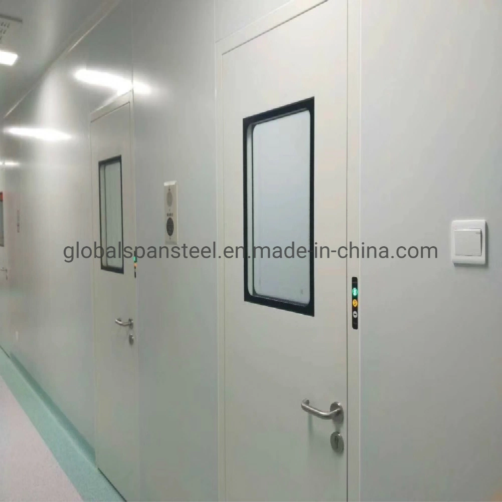 GMP 304 Stainless Steel/Metal/Iron/Galvanized Steel Hygiene Clean Room Flush Swing Entry Security Doors for Interior/Food/Hospital/Pharmaceutical/Laboratory