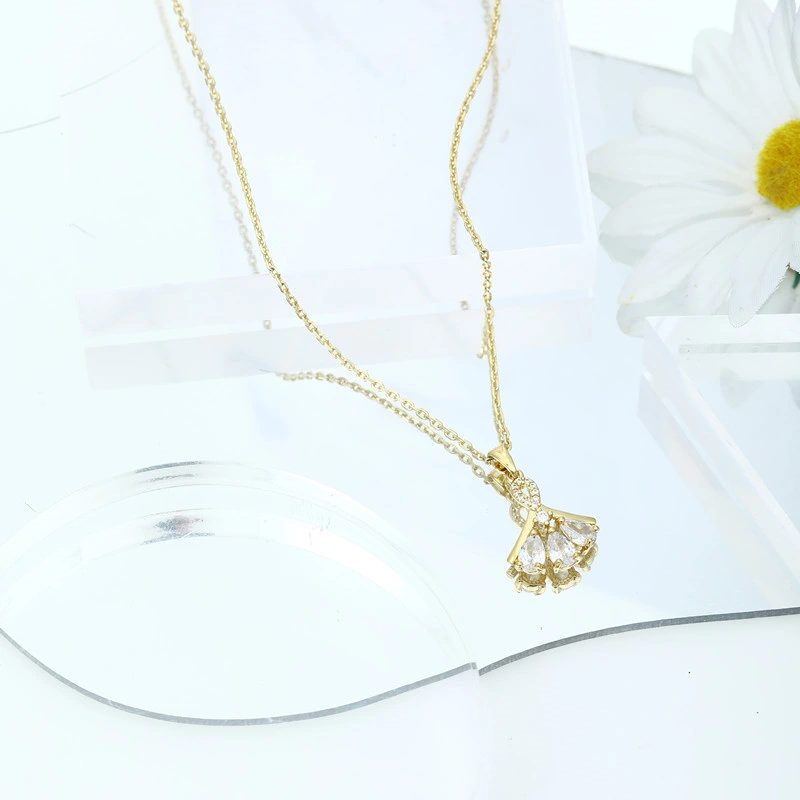 New Design Fashion Jewelry Sector Hollow out Gold Retro Necklace