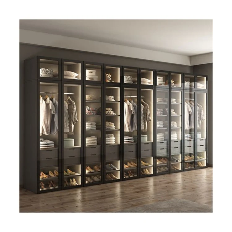 Customized Wall Wardrobe Closet Sliding Wardrobe Mirror Door System Walk in Closet Wardrobe