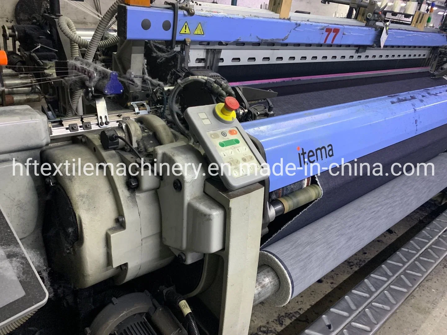 Woven Denim Fabric Cloth Used Weaving Loom Itema R9500 230cm Rapier Loom Italy Width Year 2017