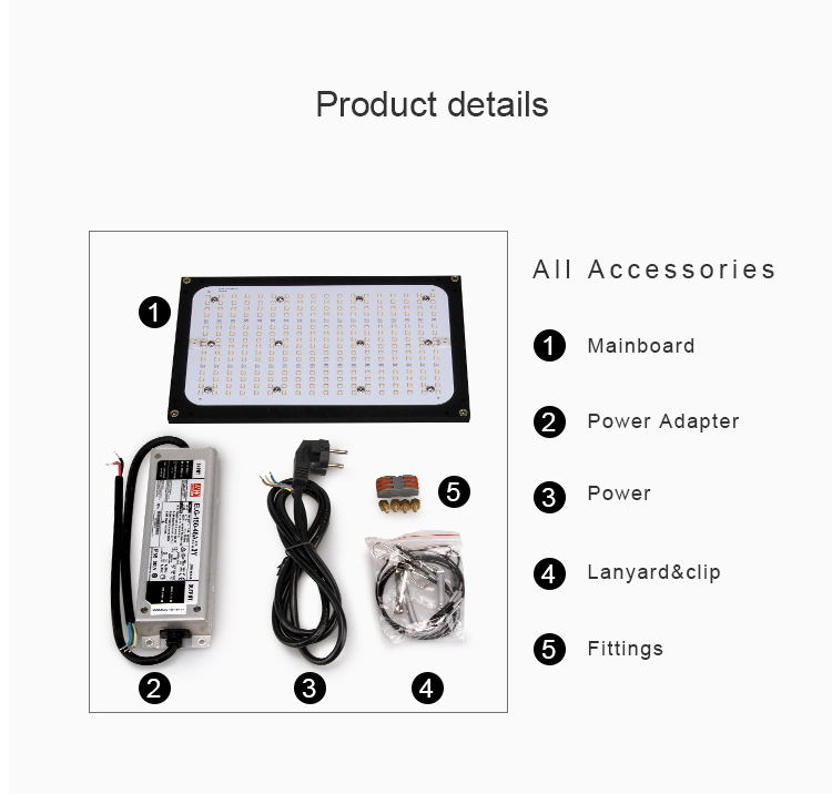 Luz de Cultivo LED Profissional Dimável de 100W para Plantas Hidropônicas Comerciais em Ambiente Interno.