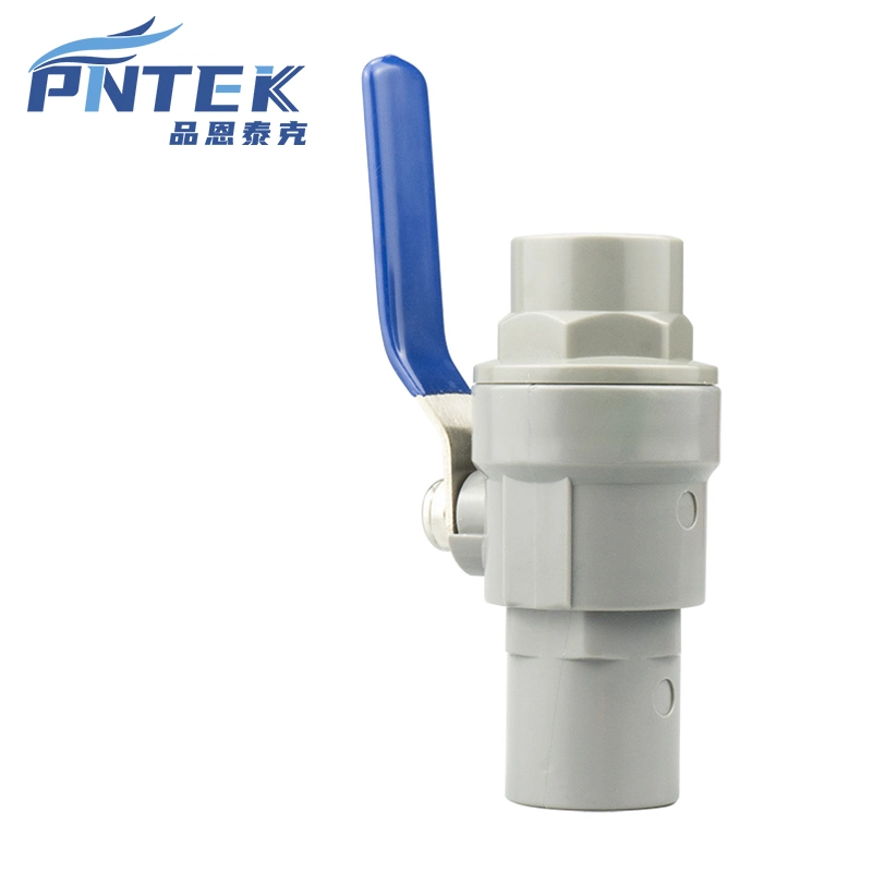 Pntek 3 Way Grey Body Stainless Steel PVC Ball Valve