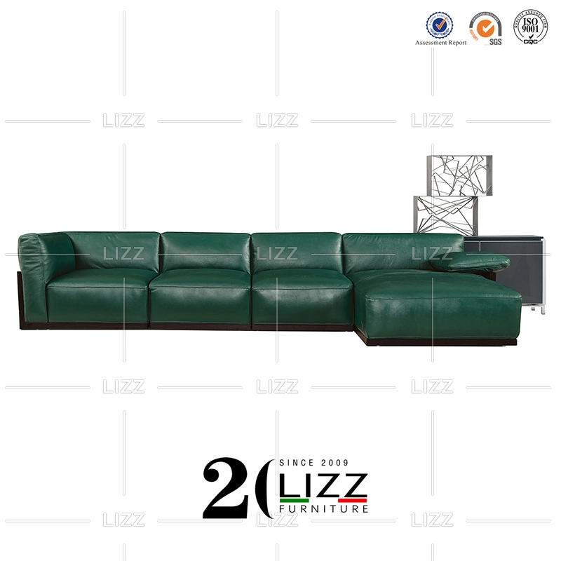 Popular European Home/Hotel Furniture Lounge Leisure Wooden Leather Sofa Set