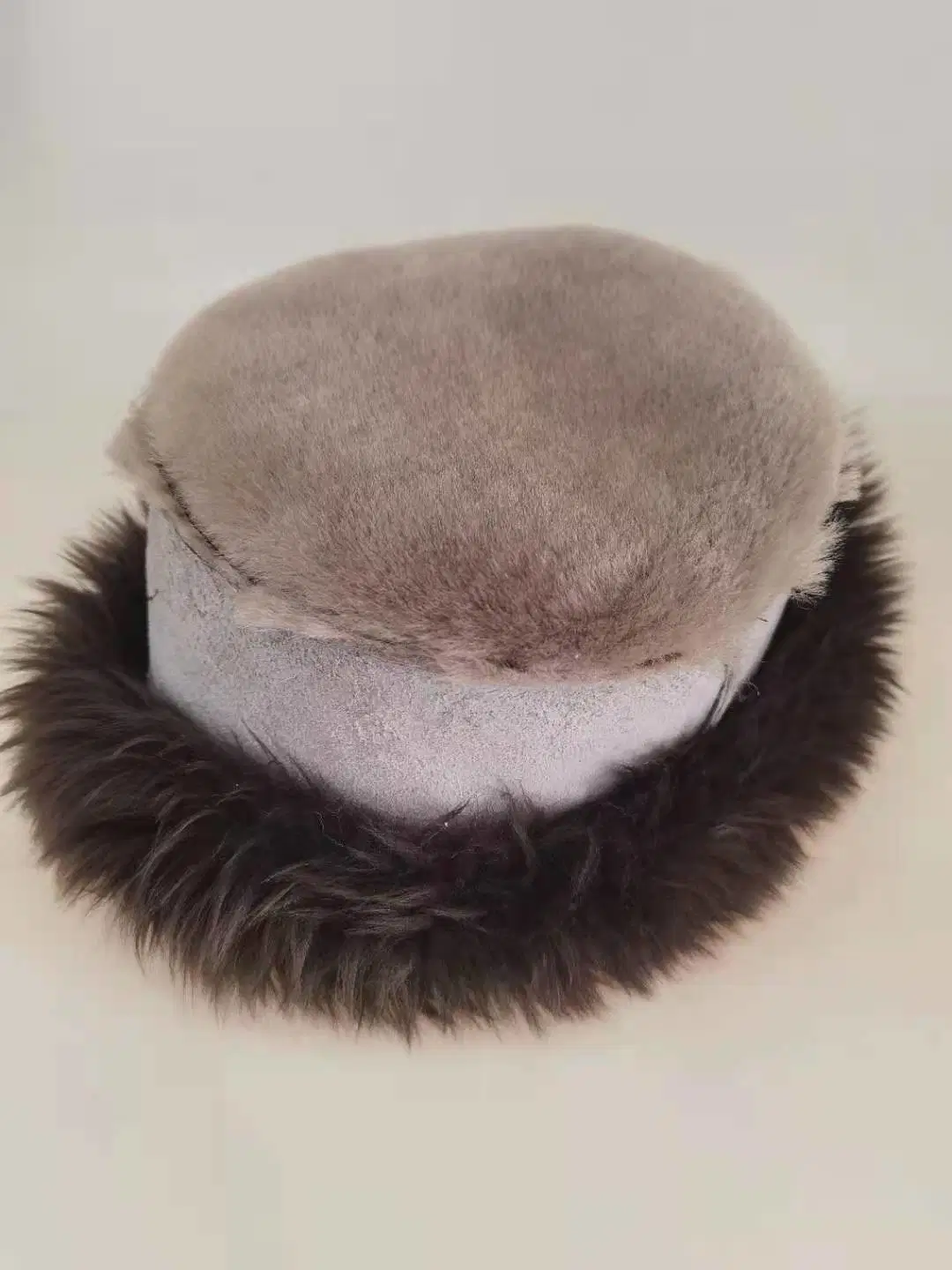 New Style Warm Two-Tone Sheepskin Real Leather Winter Hat