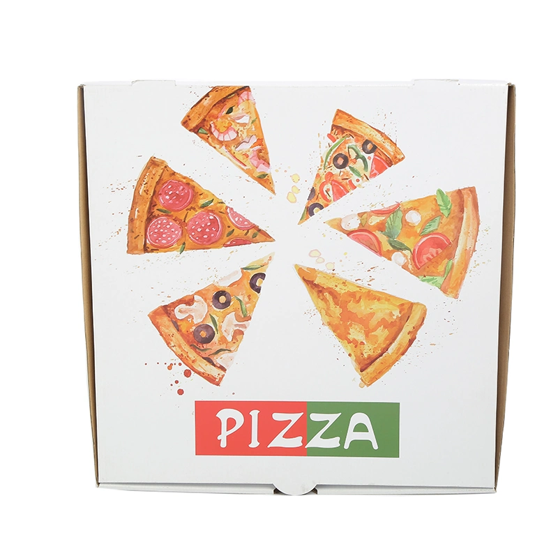 Caixas de embalagem de pizza de papelão ondulado personalizadas e impressas por atacado e baratas.