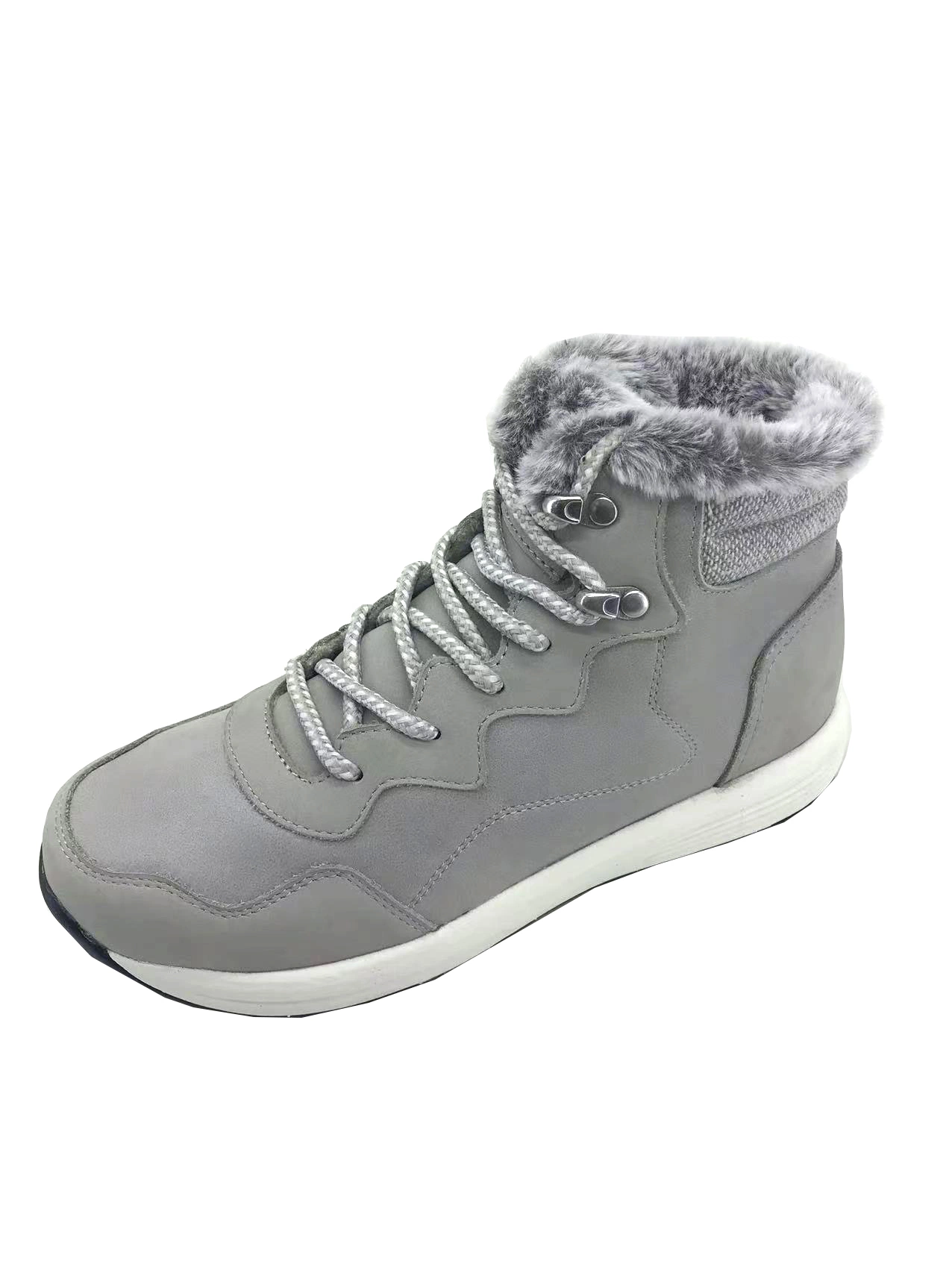 Manufacturers Latest Fashion Winter Grey PU Ladies Woman Ankle Boots Women Shoes