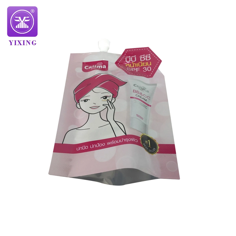 Customized Cosmetic Sample Sachets Packaging Liquid Tiny Soap Bag Spout Bottle Shaped Pouch