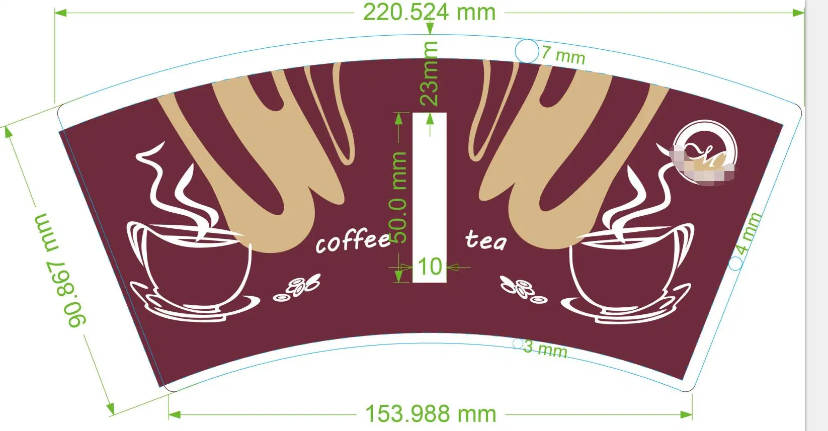 Copo de papel PLA com logótipo revestido a PE descartável impresso para café Ventoinha