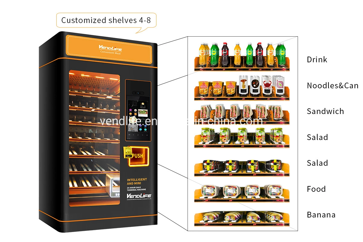 New Trend Consumer Electronics Vending Machine Cold Mini Food Vending Machine Bread Machinetouch Screen Maquina Expendedora Drinks Refrigerated
