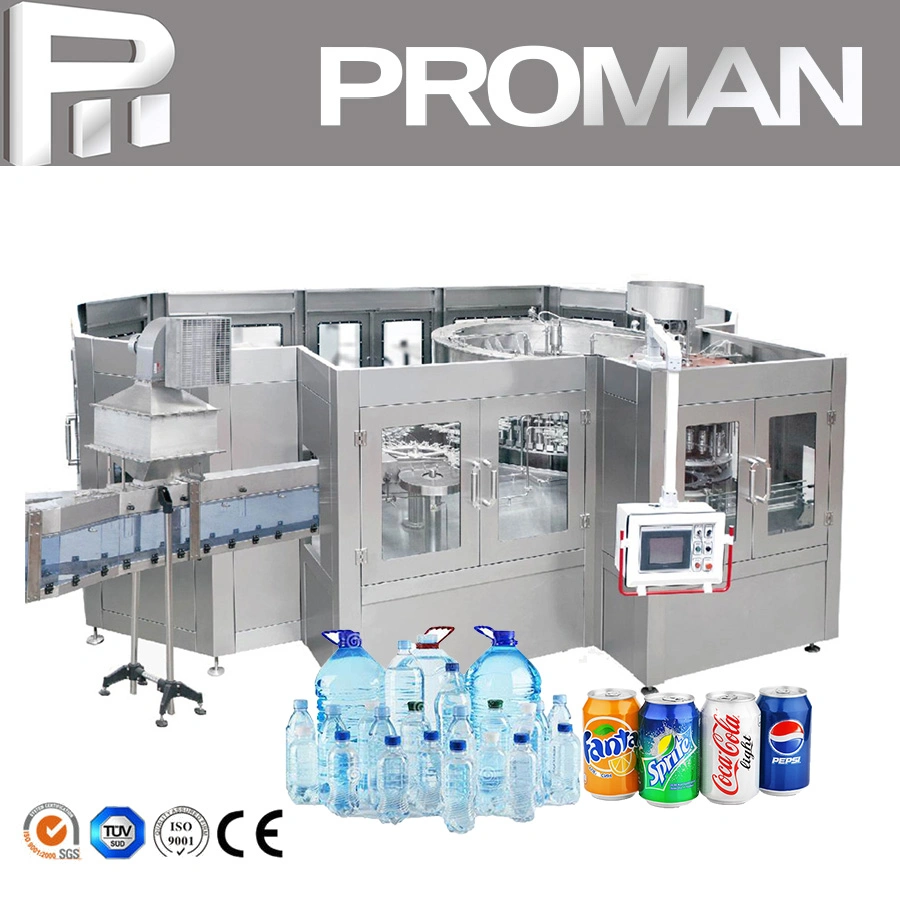 Aqua Mineral Pure Water Soft Drink Ice Tea Fruit Juice Oil Filling Machine Complete Water Plant Bottling Packing Line