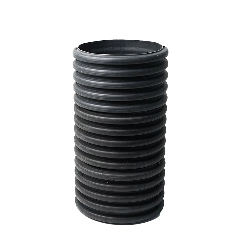 HDPE Double Wall Corrugated Pipes 110mm 160mm Perforated Pipe in Rolls or Pieces Black Color