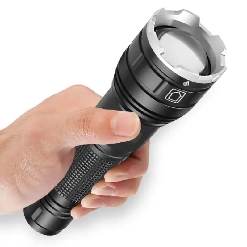 High Power Xhp70 LED Flashlight Type-C Rechargeable Zoomable LED Torch Light Portable Hunting Tactical LED Flashlight