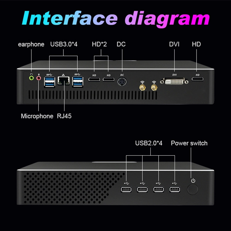 Directamente de fábrica 10I3 I5 I7 I9 Gtx1050ti 4G de doble de memoria DDR4 de 64GB Max Barebones PC de Escritorio Juegos Nuc Mini PC Gamer con la luz