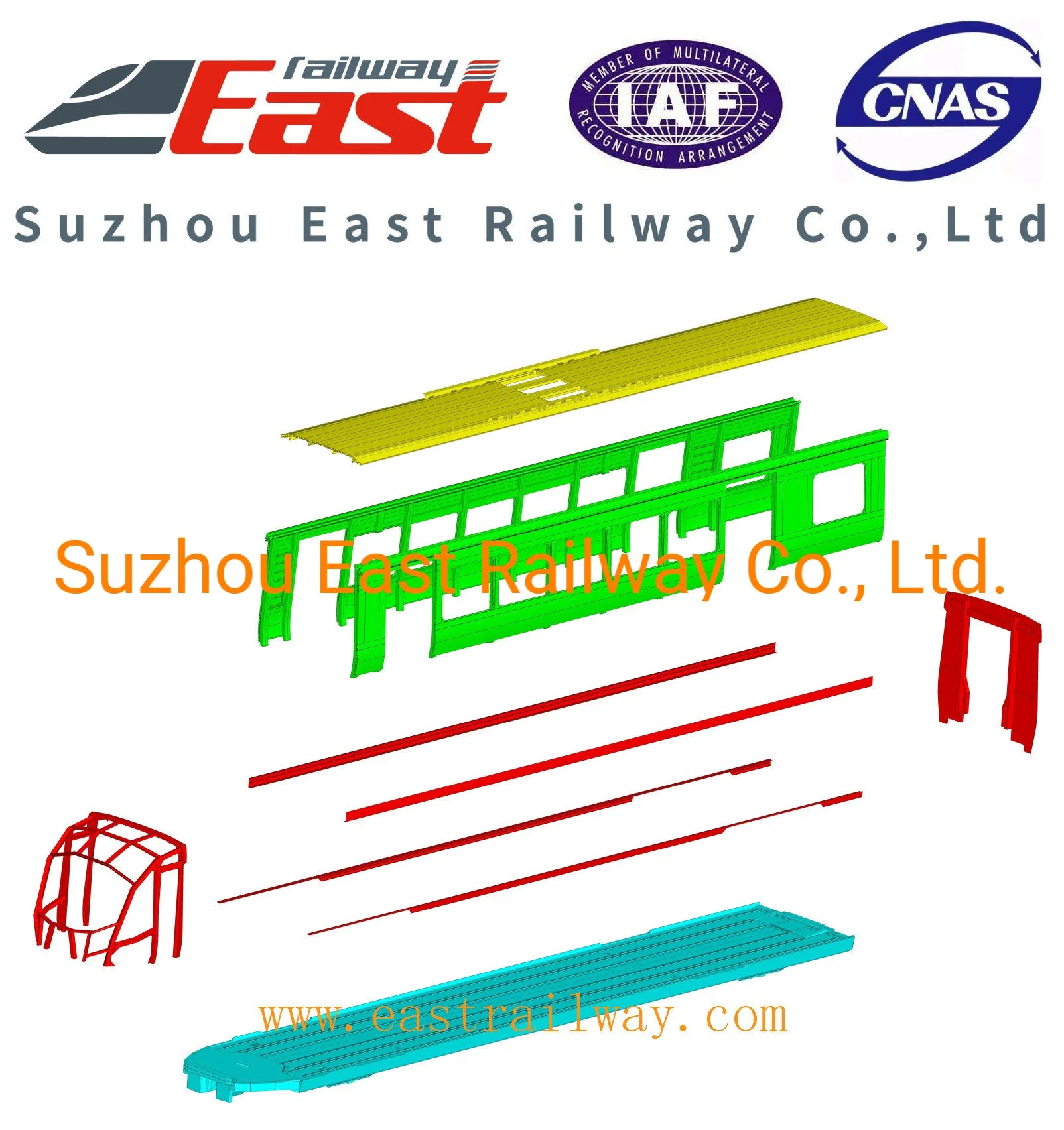 Railway Carbody for Freight Wagon, Passenger Car, Locomotive (Aluminum material)